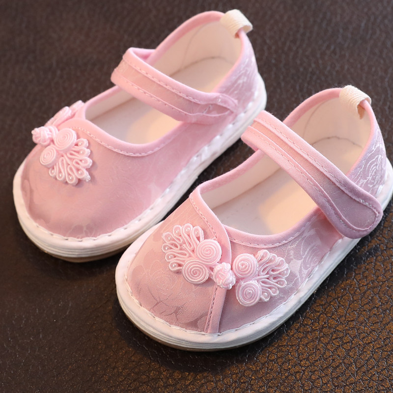 汉服鞋子室内鞋女童绣花鞋儿童手工布鞋古风国风宝宝女老北京春