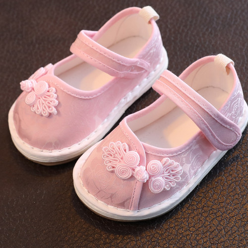 汉服鞋子室内鞋女童绣花鞋儿童手工布鞋古风国风宝宝女老北京春