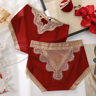 胖MM三角裤 女红色纯棉抗菌裆中腰大码 本命年新年送礼 内裤 2025新款