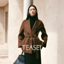 TEASEL 系带纯羊绒大衣 「晚宴惊鸿」大翻领气场十足轻盈保暖短款