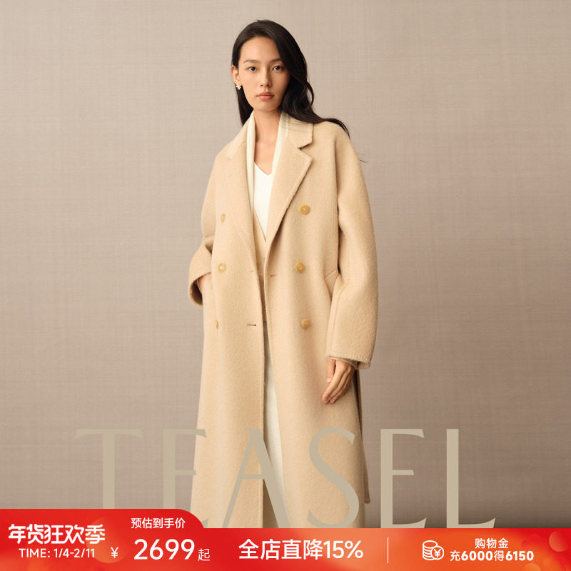 TEASEL「阿拉善绒章」DU家小骆驼绒高克重101801毛呢保暖大衣外套,女装/女士精品,毛呢外套,淘宝优惠券,粉丝福利购,淘宝优惠卷