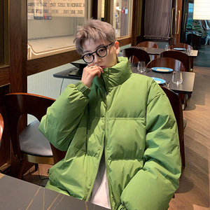 羽绒服2023年新款男立领轻薄外套冬季保暖宽松男生白鸭绒面包服潮