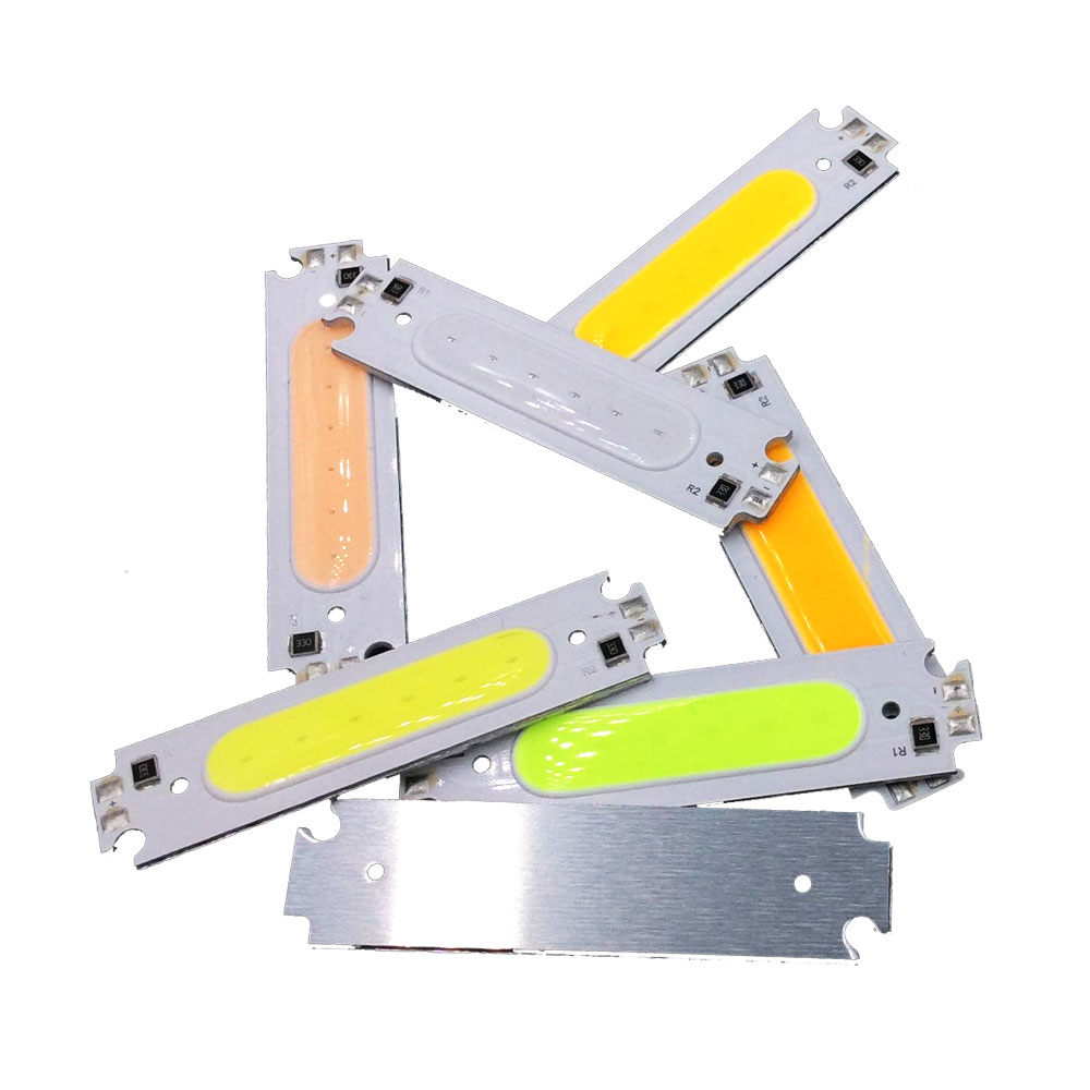60*15mm条形2W COB灯条汽车台灯LED光源12V电压红橙黄绿蓝紫白光