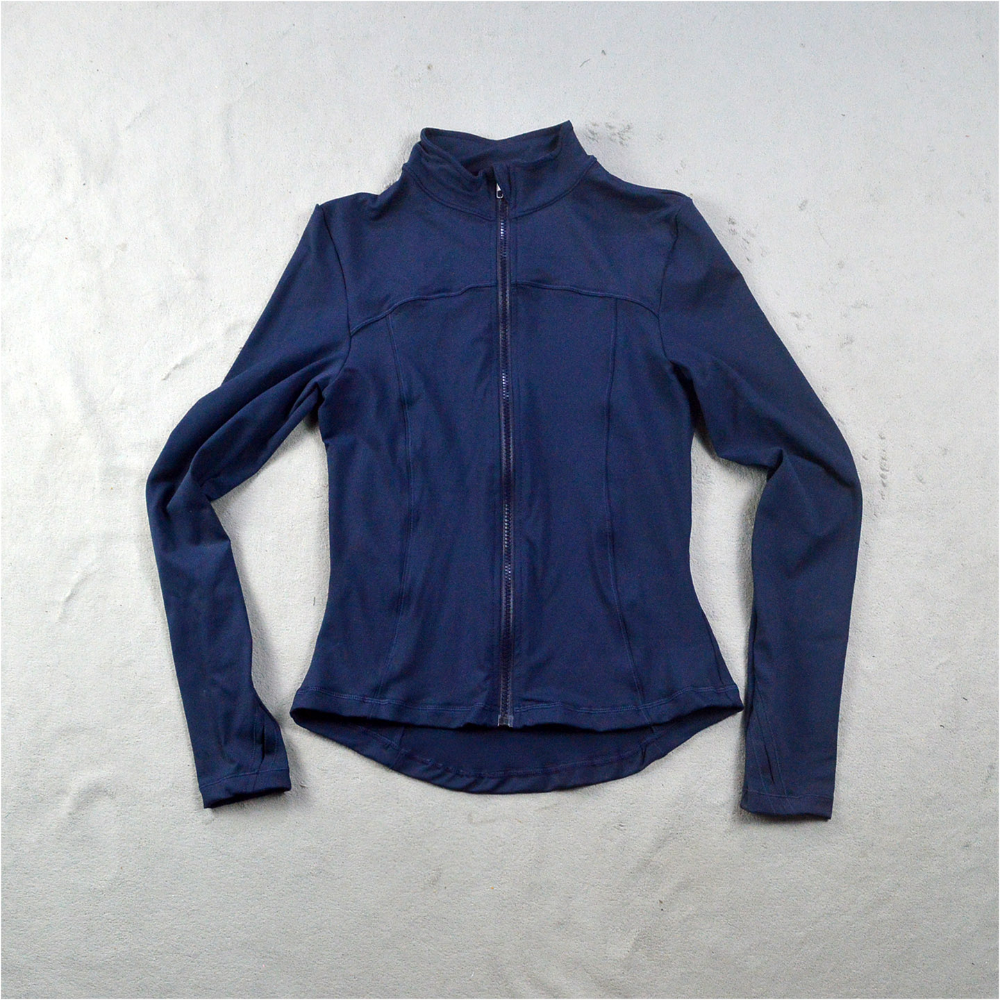 春秋立领运动外套女修身显瘦高弹亲肤开衫跑步瑜伽健身套指上衣