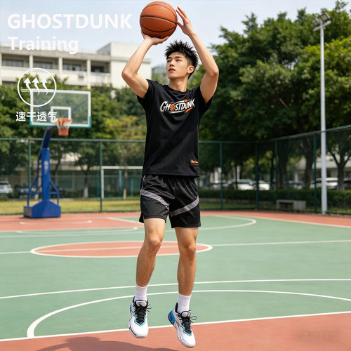 夏季薄款美式篮球训练服套装男