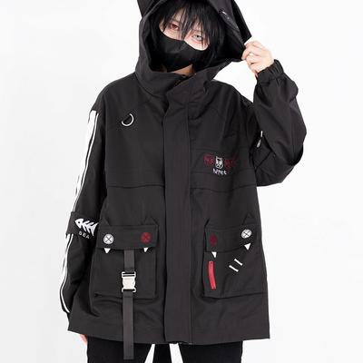 未来入侵工装外套2025春季新款休闲夹克男女款可爱猫猫学生外套