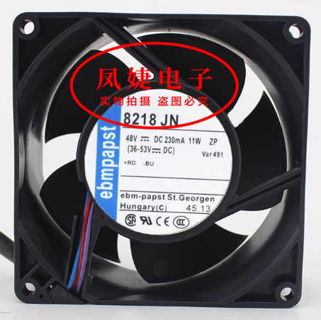 ebm原装德国 48V 8218 JN 8038 230mA 11W 8厘米 变频散热风扇