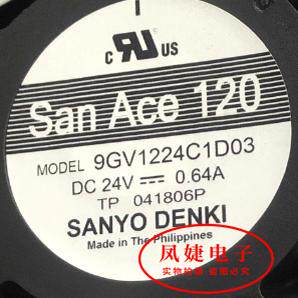 三洋SANYO 12厘米 9GV1224C1D03 24V 0.64A 变频器散热风扇12038