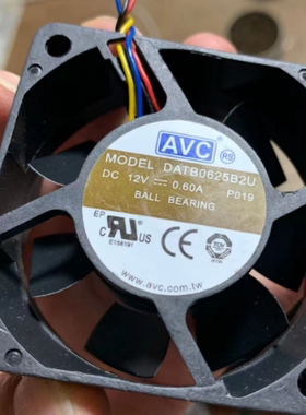 原装AVC DATB0625B2U 12V 0.60A 6CM 6025 4线服务器机箱散热风扇