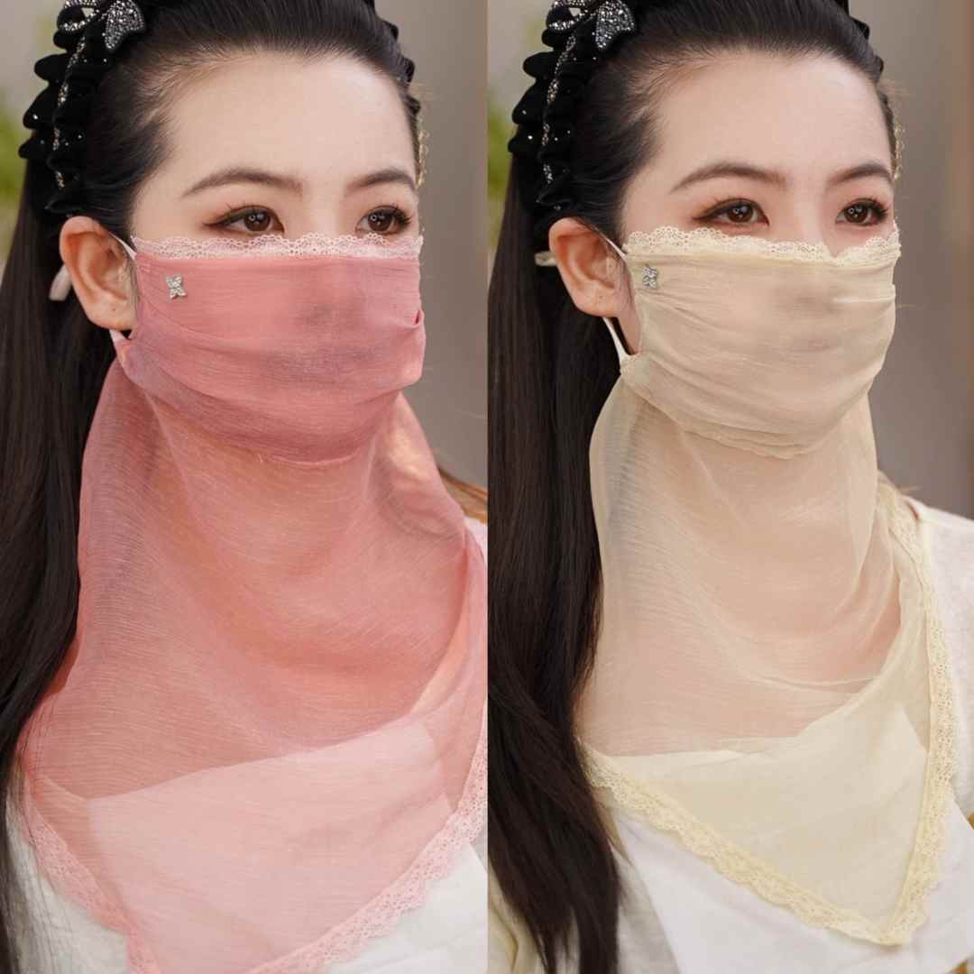 夏季防晒薄款透气全脸面纱面罩