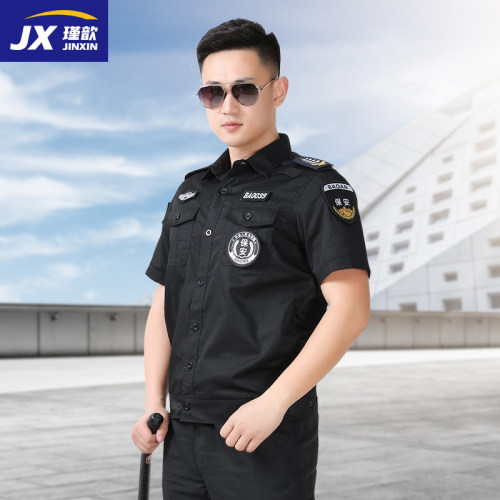 夏季短袖夹克保安套装作训服黑色