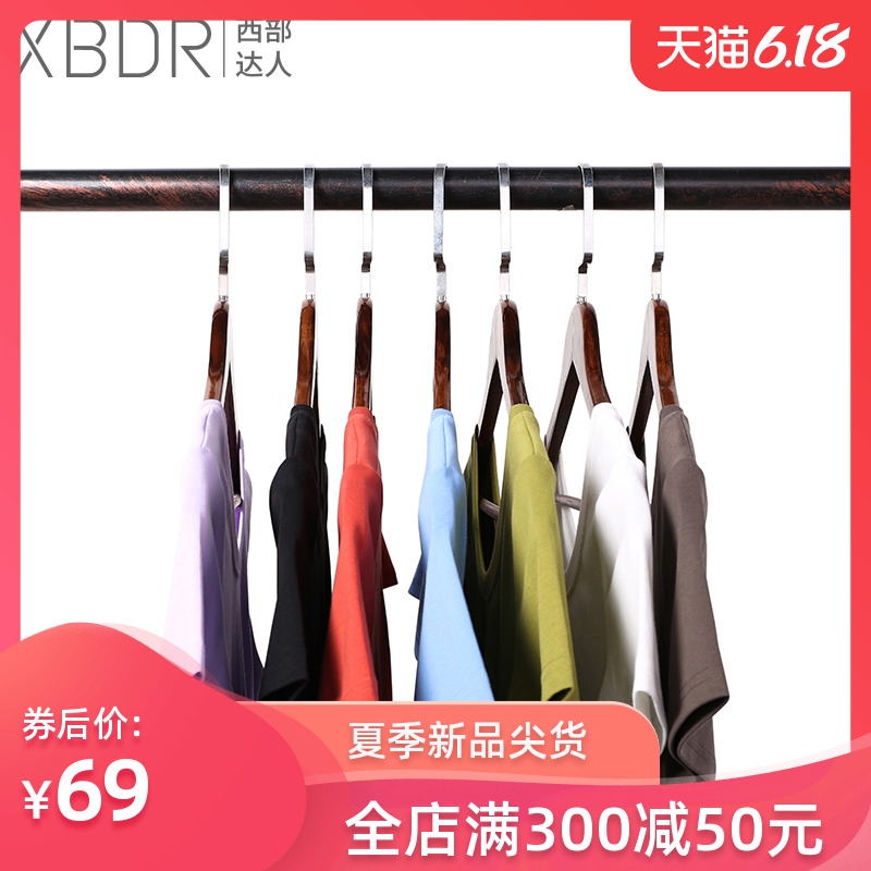 2020年新款纯棉上衣服夏季蓝色短袖t恤蝴蝶图案纯色短款女装夏装