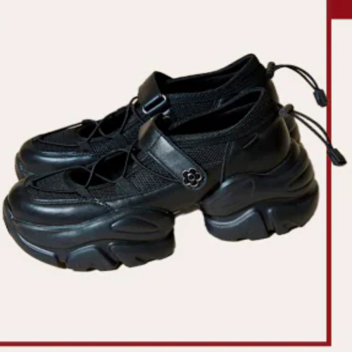 轻便厚底百搭日系风松紧带魔术贴