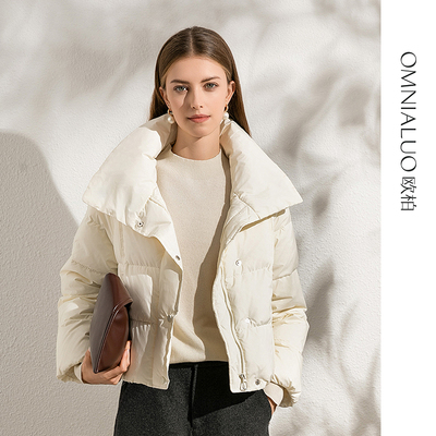 欧柏兰奴轻暖连帽短款羽绒服