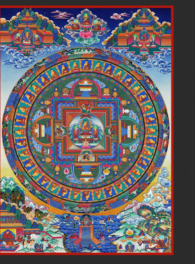 释迦牟尼坛城 唐卡 佛像西藏热贡佛堂供奉书房家居装饰画海报挂画