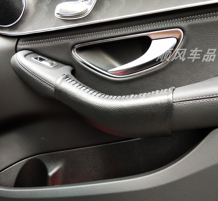 奔驰新c级c200l c180l glc260车门把手套真皮手缝 门拉手保护套