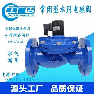 DF鑄鐵法蘭水用電磁閥24V220V常閉噴淋灌溉電磁開關控制閥DN80100