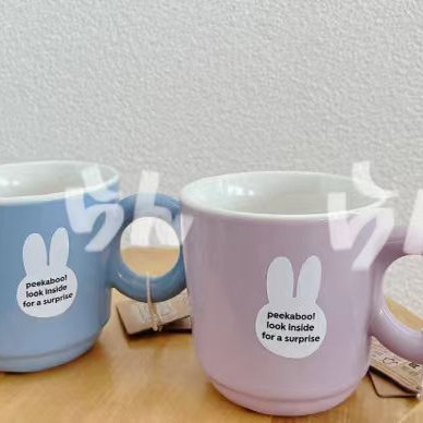 荷兰小兔子立体卡通陶瓷家用马克杯大容量咖啡杯早餐牛奶水杯