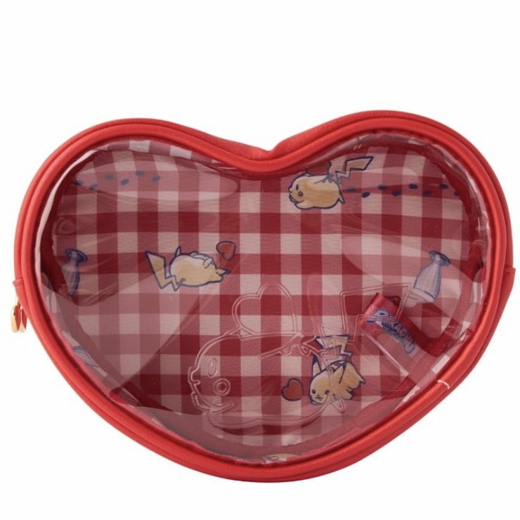 日本皮卡丘透明爱心零钱包可爱卡通收纳包便携式小痛包化妆包XG2