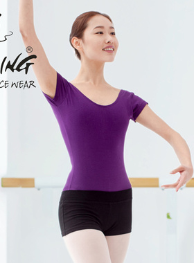 TING陈婷舞蹈平口三分裤芭蕾瑜伽健身练功纯棉弹力短裤中低腰裤女