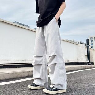 男士 寬松休閑直筒褲 戶外登山防風(fēng)防水傘兵工裝 情侶沖鋒長(zhǎng)褲 褲 春季