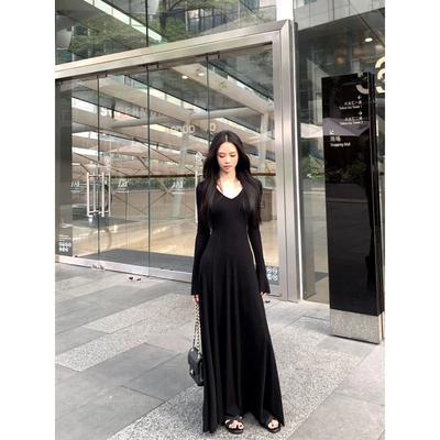 法式针织配大衣连衣裙子2025新款女早春季设计感气质收腰掐腰长裙