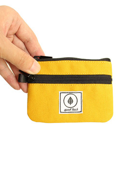 双层拉链零钱包帆布男女学生高中生布料卡包简约迷你女放卡小钱包