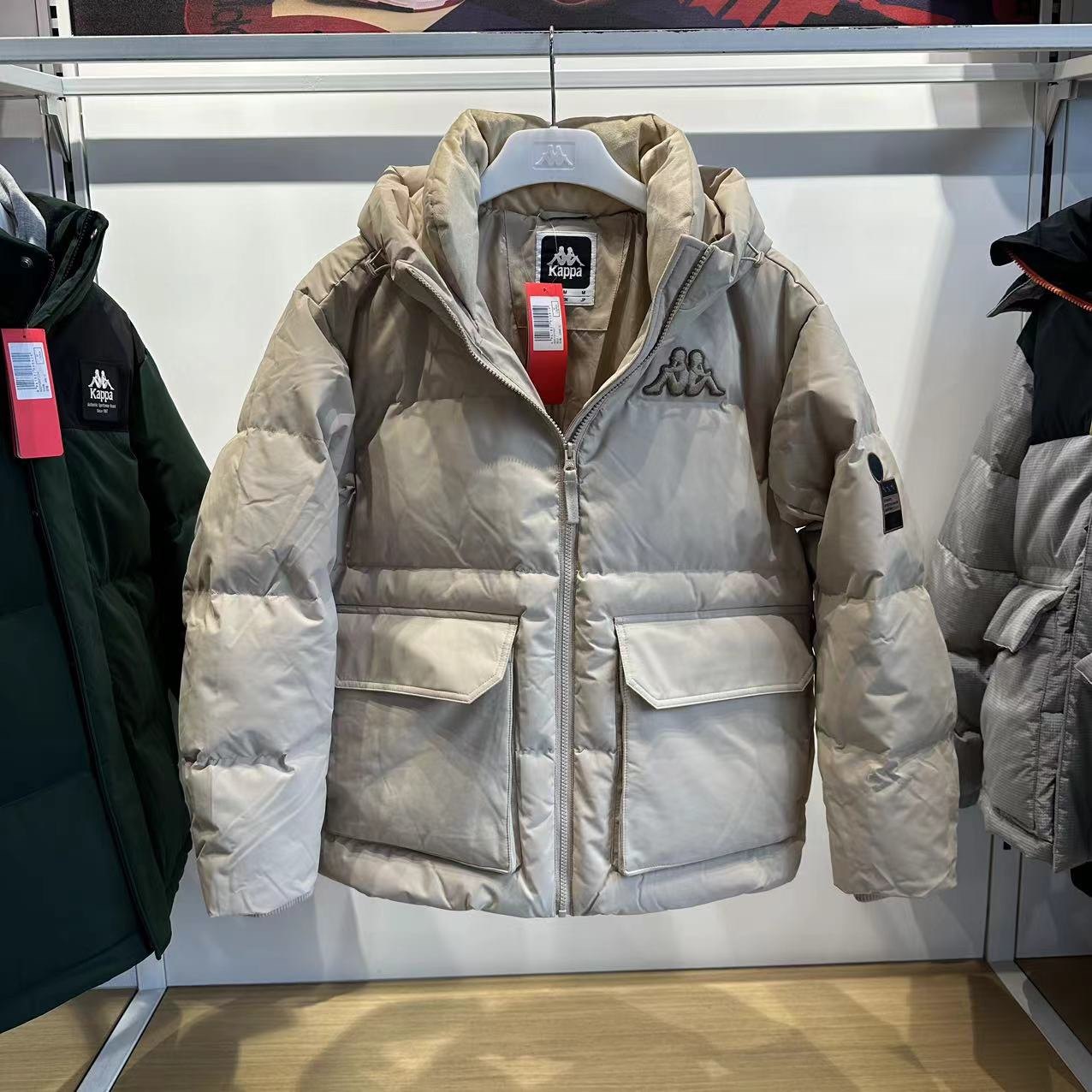 新款现货 卡帕 Kappa 经典休闲带帽拉链羽绒服防寒服 K0CY2YY07