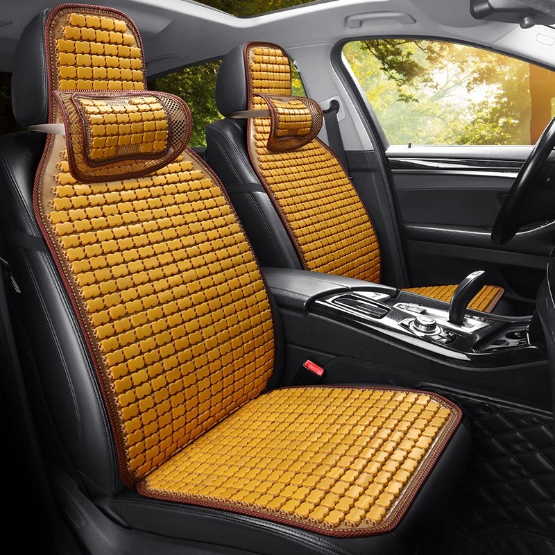 夏季汽车坐垫透气竹片通用车用凉垫防滑麻将竹垫凉席单个后排座垫