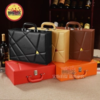 Новый продукт красная винная коробка двойная кожаная коробка с кожаной коробкой красная вина упаковочная коробка на заказ винная коробка для винной упаковки винная коробка