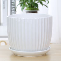 Special offer on large and extra-large ceramic flowerpots with trays, black and white indoor pothos and green plants for home use thumbnail 2