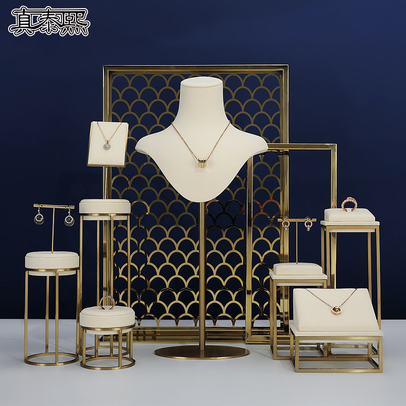 真泰熙橱窗首饰架超纤珠宝道具项链展示架戒指耳环手链座饰品陈列