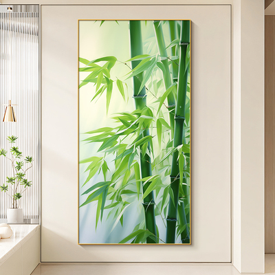 竹报平安玄关画入户过道走廊装饰画新款客厅茶室节节高升竹子挂画