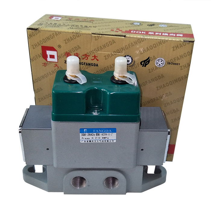 肇庆方大三位五通双电控换向阀DQK2642C(管接) DC24V AC220V