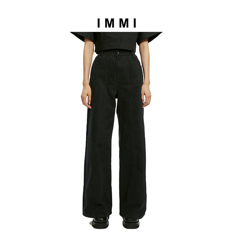 设计师immi秋冬高腰阔腿休闲裤