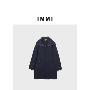双面呢罗纹领廓形中长大衣MWDFWWCO0639X IMMI 冬季 新品