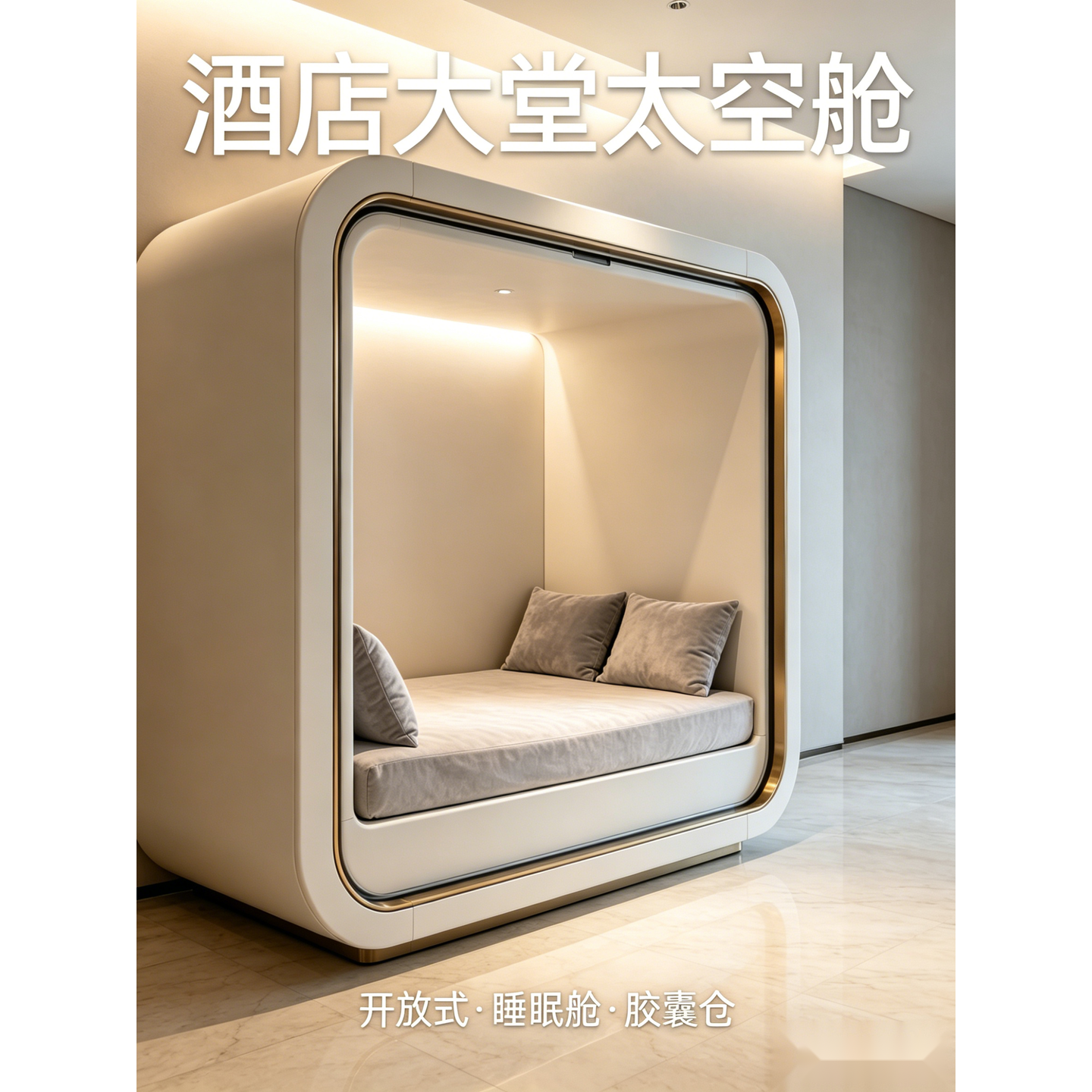酒店大堂太空舱睡眠舱胶囊仓开放式减压赋能休息舱舒适单人睡眠舱