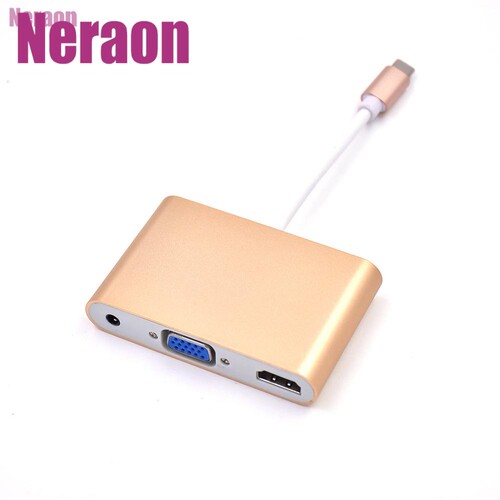 厂家货源 4k*2k Type-C USB 3.1转HDMI VGA带3.5mm音频转换线