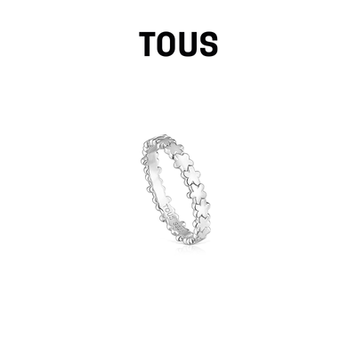 【新品】TOUS桃丝熊TOUS Grounds系列925银花朵戒指设计感