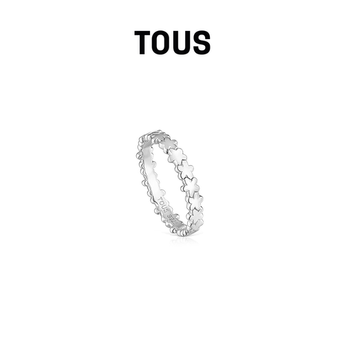 【新品】TOUS桃丝熊TOUS Grounds系列925银花朵戒指设计感