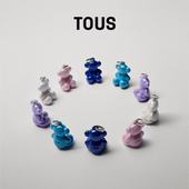 桃丝熊Bold TOUS Bear系列925银白色粉色陶瓷小熊吊坠女 新品