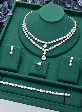 亚马逊跨境热销宴会镶锆石ins饰品轻奢高级感小众流苏时尚项链女