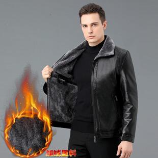 加厚加1688绒翻领外套 商务休中年爸爸装 专柜闲款 皮皮真衣男冬同季