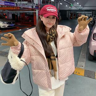 宽松连帽气百搭棉袄羽弛感外 松新款 品牌正69 737品绒棉服洋女冬季