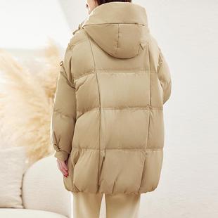 女式松羽绒服204冬季新中款时L1587-11尚宽长款白鸭绒时尚保2暖外