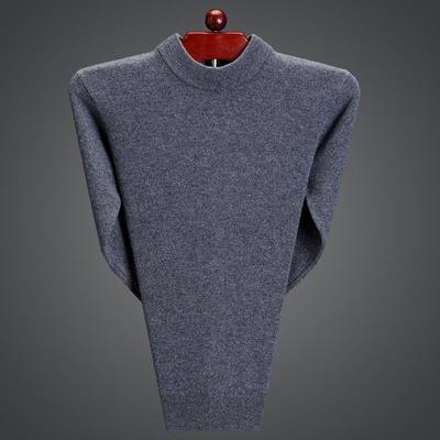 21611-V024冬新款中青年男士羊绒衫圆爸爸装毛季纯色领羊打底针织
