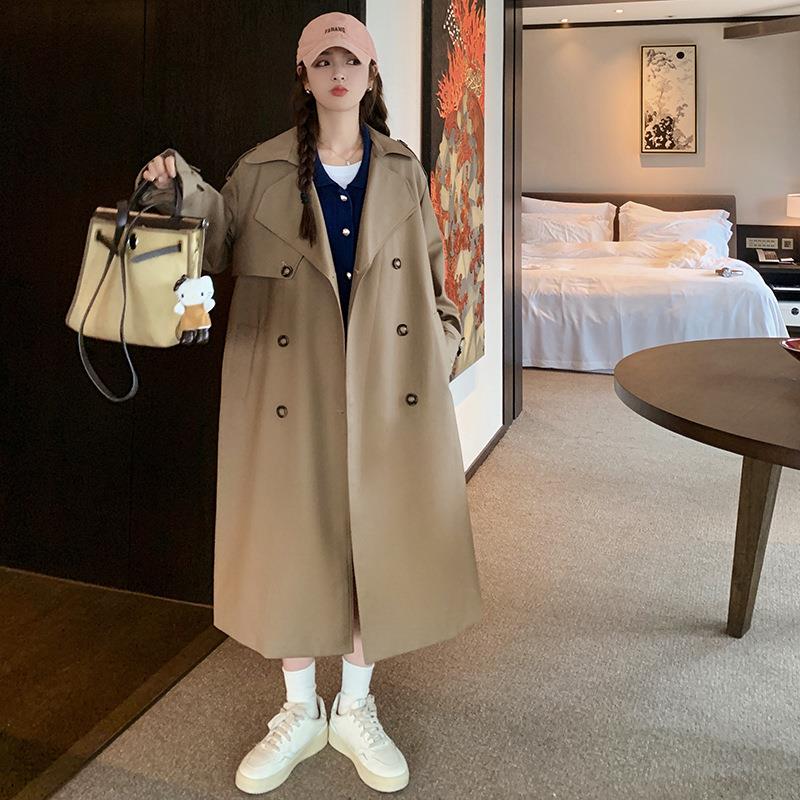 卡其色5后开时尚叉风衣外套女2中长款c060-82702秋新款法式气质设