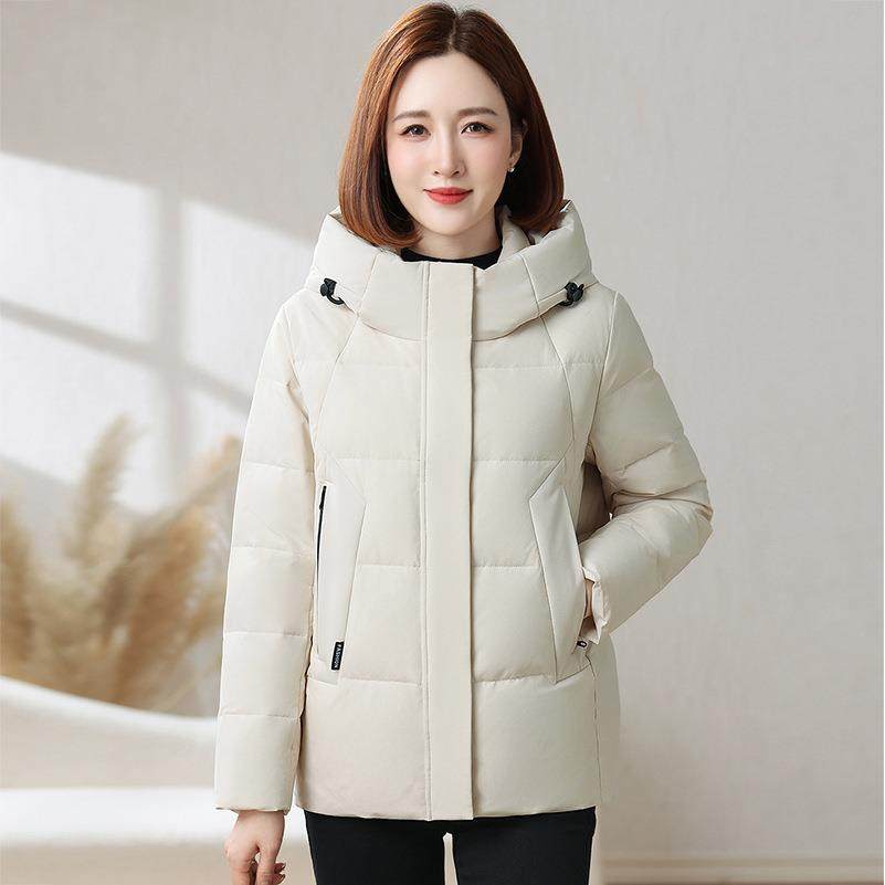 正品撤柜年妈妈时白鹅绒羽绒服冬季新女款尚78851大码防寒轻厚外