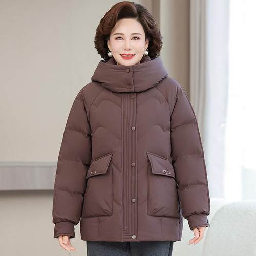 正高档老新款妈妈装羽品109-9816服女洋气中长款加厚外绒套中年外