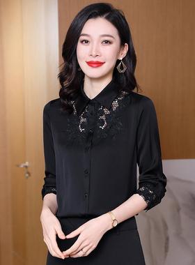 重磅丝衬女长袖202蚕4年衫春季新款设计真感衬衣桑丝上衣A3A35675